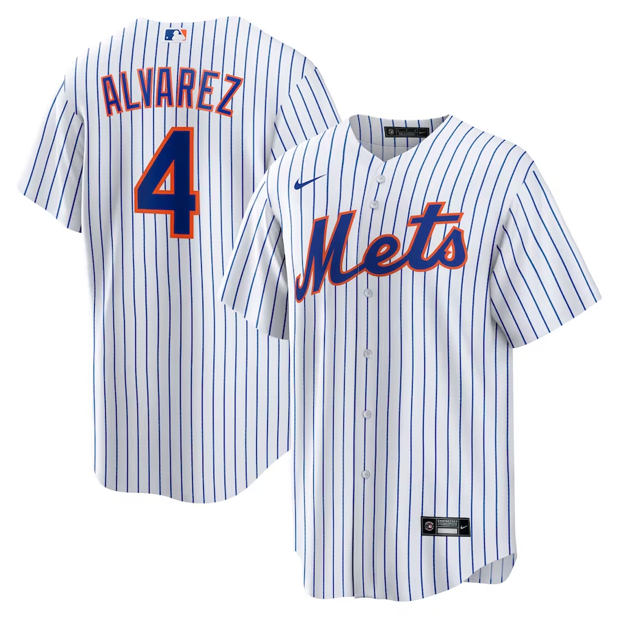 Men's New York Mets Francisco Alvarez #4 White Jersey